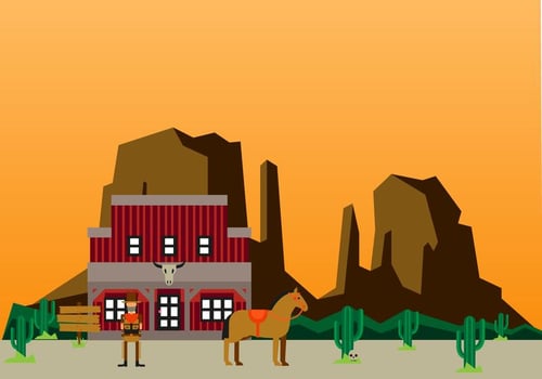 Flat Wild West Background Design vector