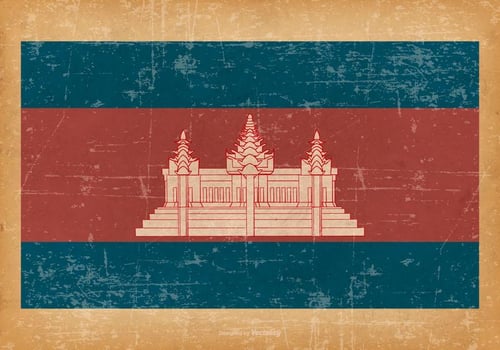 Grunge Flag of Cambodia vector