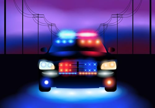 Police Car At Night vector