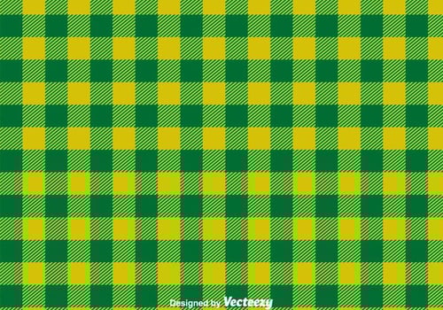 Green Flannel Ornament Vector