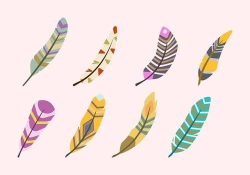 Flat Feather Vectors