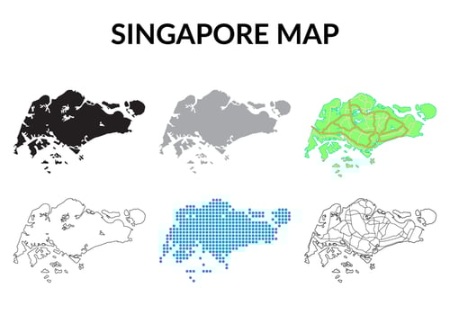 Various Singapore Map Vectors