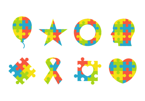 Colorful Puzzle Symbol of Autism vector