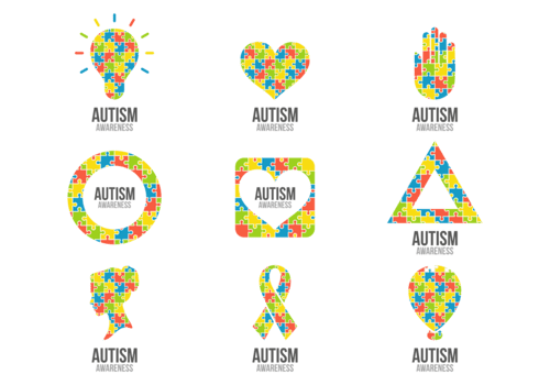 Colorful Puzzle Symbol of Autism vector