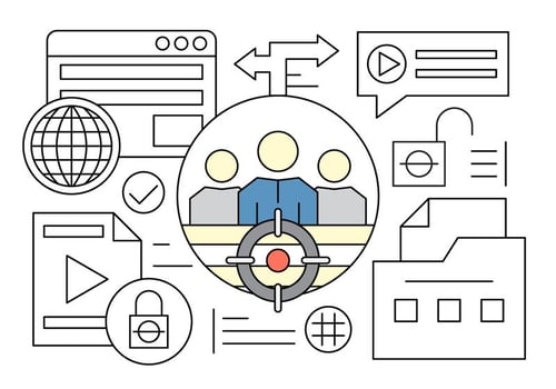 Team Leader and Web Elements in Vector