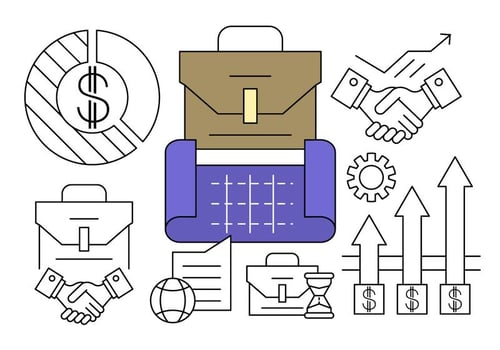 Linear Business Plan Icons vector