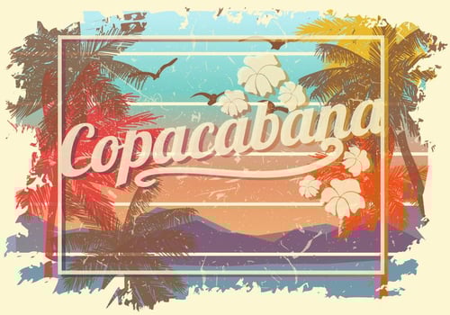 Copacabana Vintage Grunge Poster vector