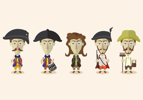 Colonial People Vector Set