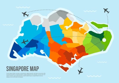 Free Singapore Map Vector