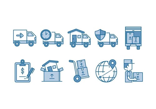 Moving Service Icon Set vector
