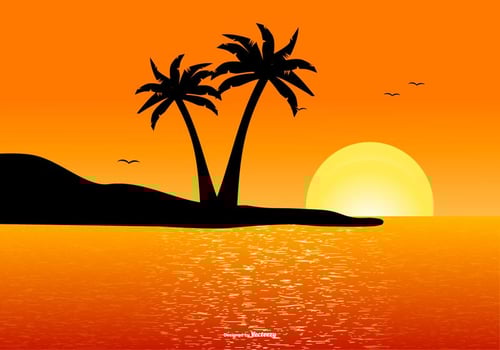 Beautiful Tropical Landscape Scene vector