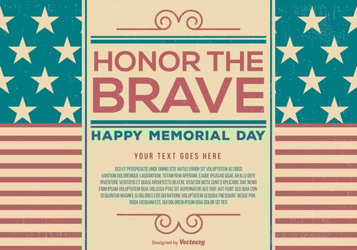 Vintage Memorial Day Template vector