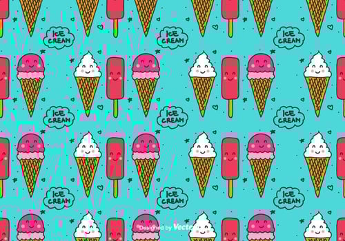 Ice Cream Doodle Pattern vector