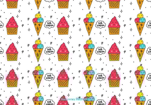 Cartoon Ice Cream Pattern vector
