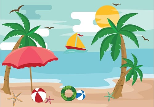 Palm Tree Summertime Vacation Vector