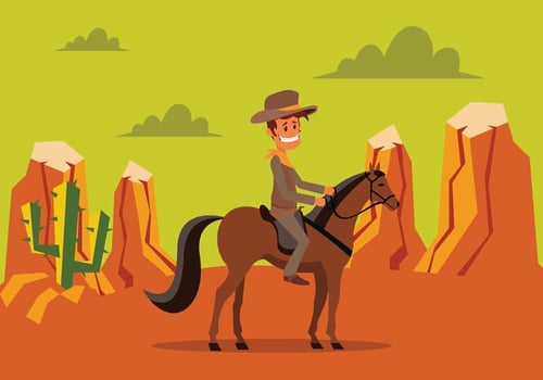 Cowboy Riding A Horse vector