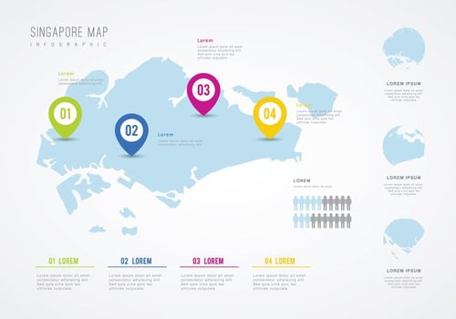 Info-Graphic Design Of Singapore Illustration vector