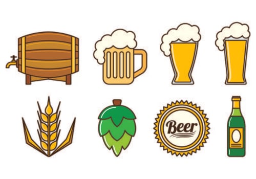 Set Of Cerveja Icons vector