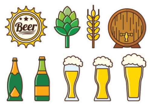 Set Of Cerveja Icons vector