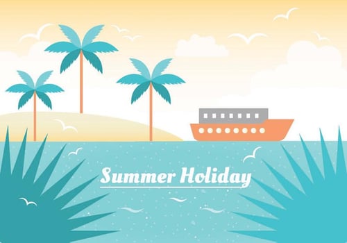 Free Summer Vacation Vector Illustration