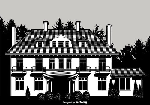 Colonial Mansion Vector Design
