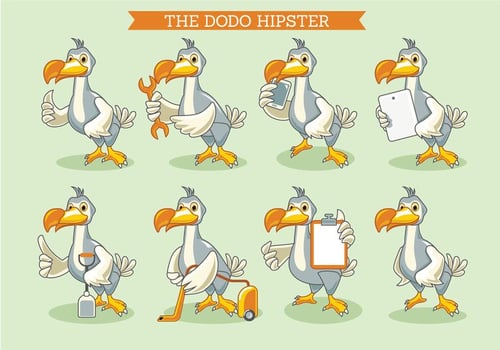 The Dodo Bird Illustration Hipster Style vector
