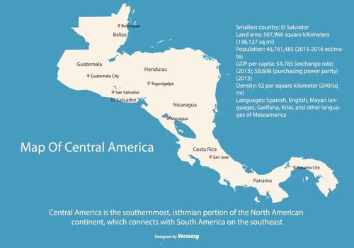 Central America Map Illustration vector