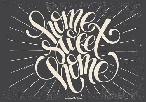 Typographic Home Sweet Home Illustration  vector