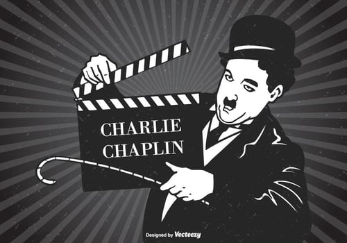 Charlie Chaplin Vector Retro Poster