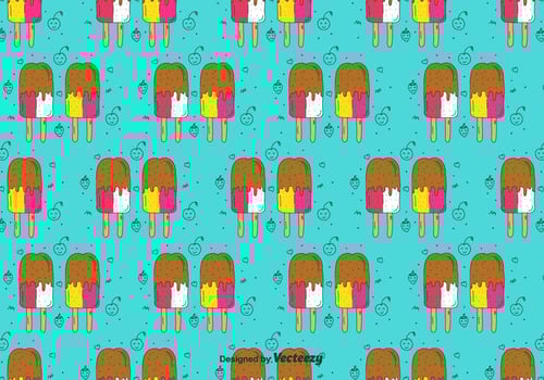 Popsicles Doodle Pattern vector