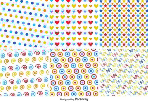 Vector Colorful Patterns With Geometric Shapes