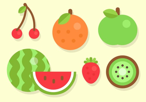 Free Flat Fruit Vector