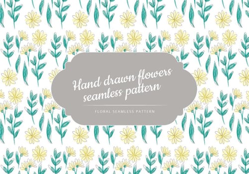 Vector Hand Drawn Seamless Floral Pattern