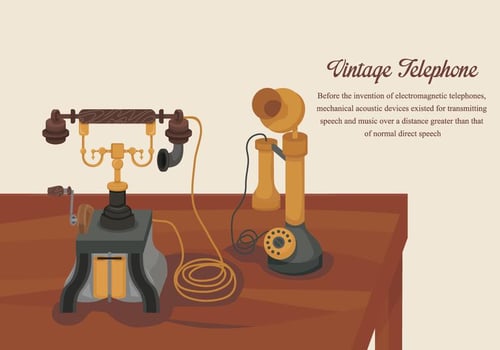 Classic Vintage Gold Telephone Vector Illustration