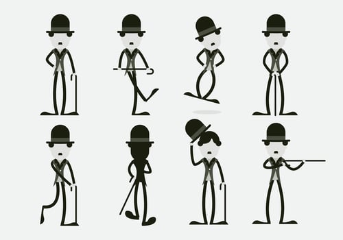 Funny Charlie Chaplin Character Vector