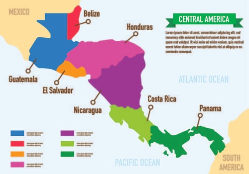 Central America Map Infographic vector