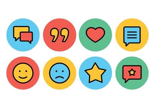 Testimonials and Feedback Icon Set vector
