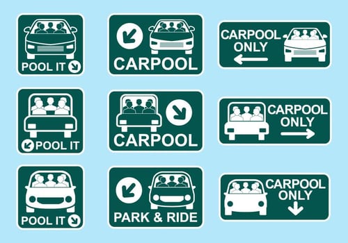 Carpool Sign Icon Vectors 