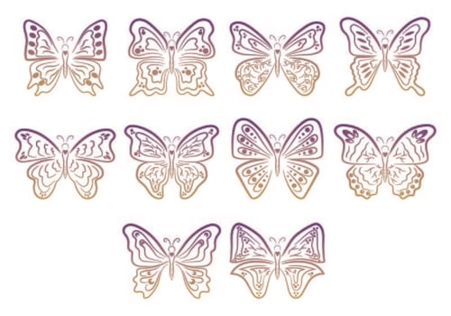 Set Of Mariposa Symbols vector