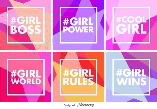 Vector Geometric Girl Power Backgrounds 