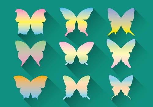Pastel Butterfly Vector Pack 