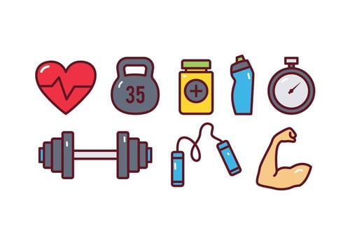 Gym Icon Set vector