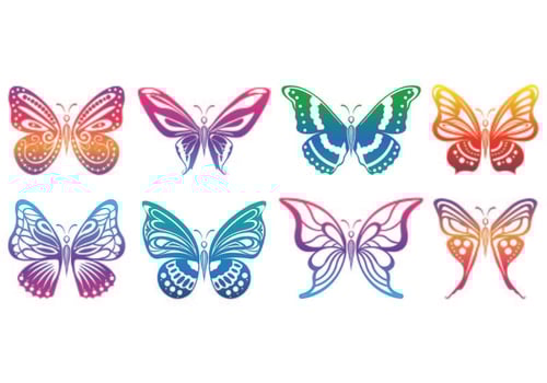 Set Of Mariposa Icons vector