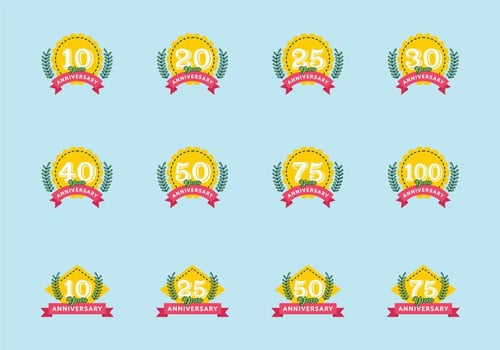 Anniversary Signs Collection vector