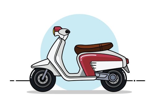 Lambretta Scooter Flat Vector