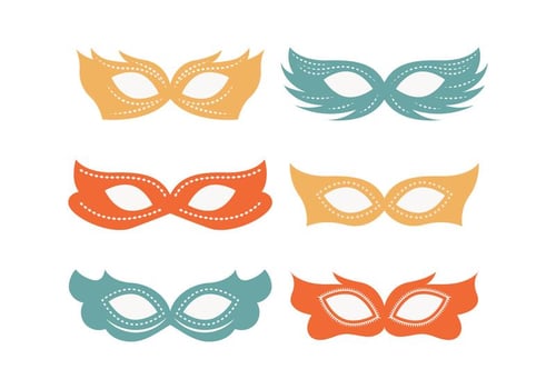 Funky Masquerade Mask Collection vector