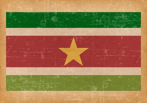Grunge Flag of Suriname vector