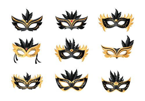 Masquerade Ball Icons Vector