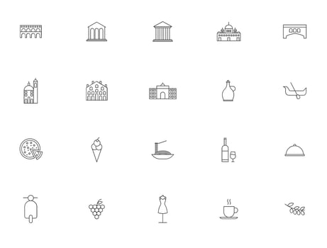 Linear Napoli Italy Icon Vectors