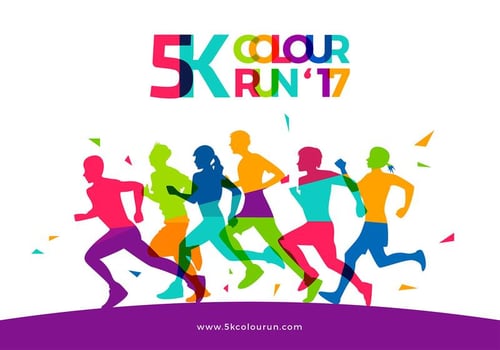 5K Color Run Template Free Vector
